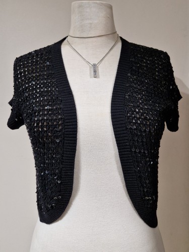 Oasis black bolero crochet - black, 16